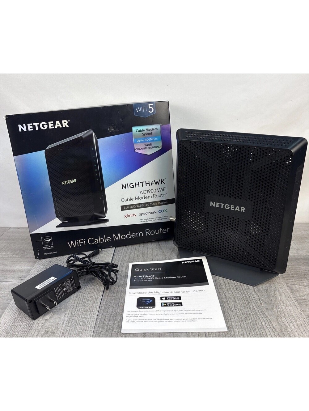 NETGEAR Nighthawk AC1900 WiFi Cable Modem Router Combo (Model C7000). - Picture 2 of 16